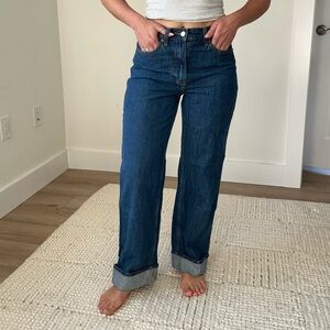Abercrombie High Rise 90s Relaxed Cuffed Hem Jean